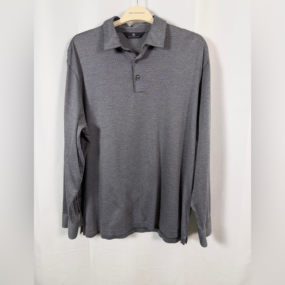 Hart Schaffner Marx Classic Cotton Gray Shirt W/ collar & long Sleeves size XL